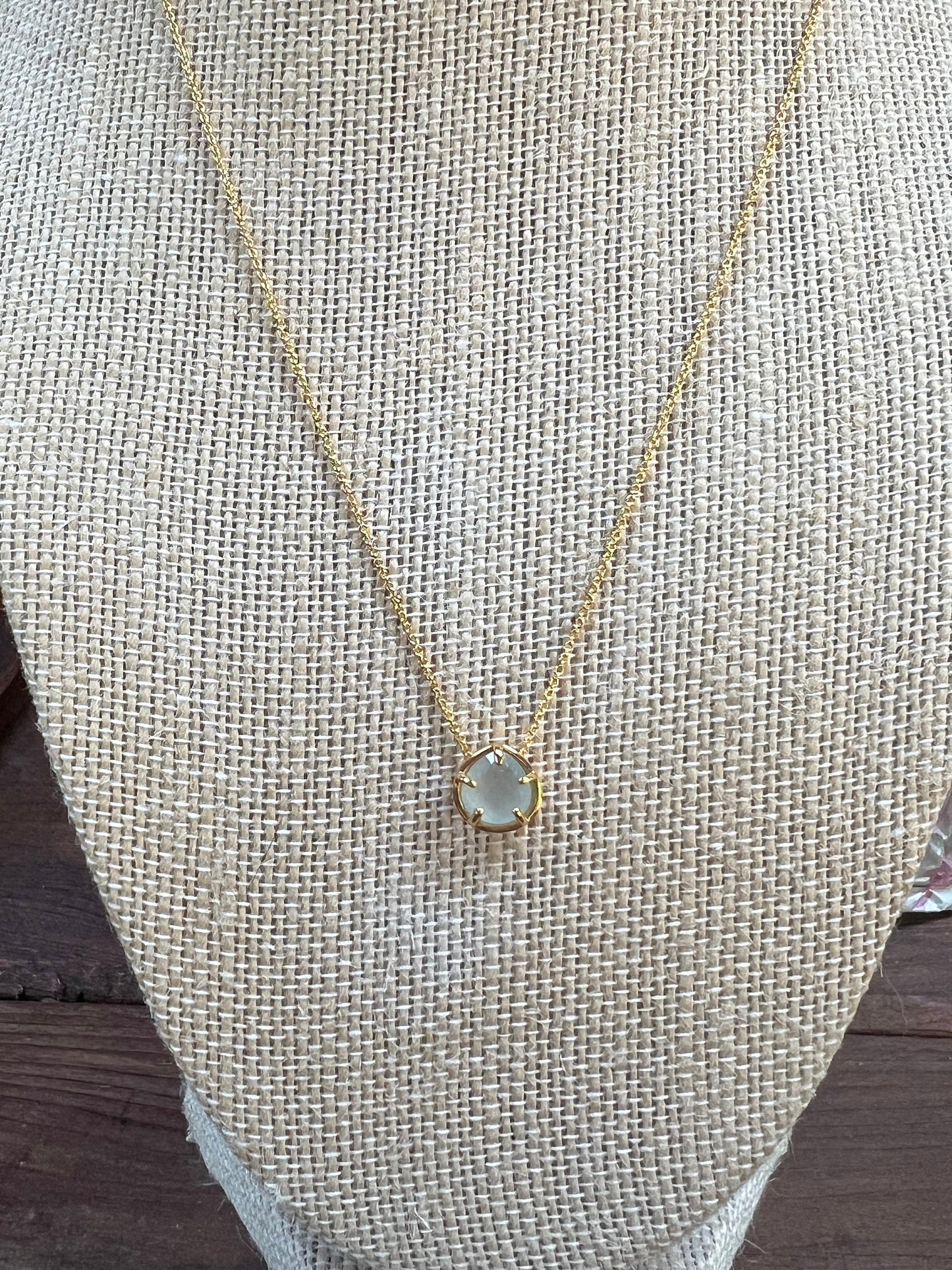 Pear-shaped Aqua Chalcedony Necklace 16-18”