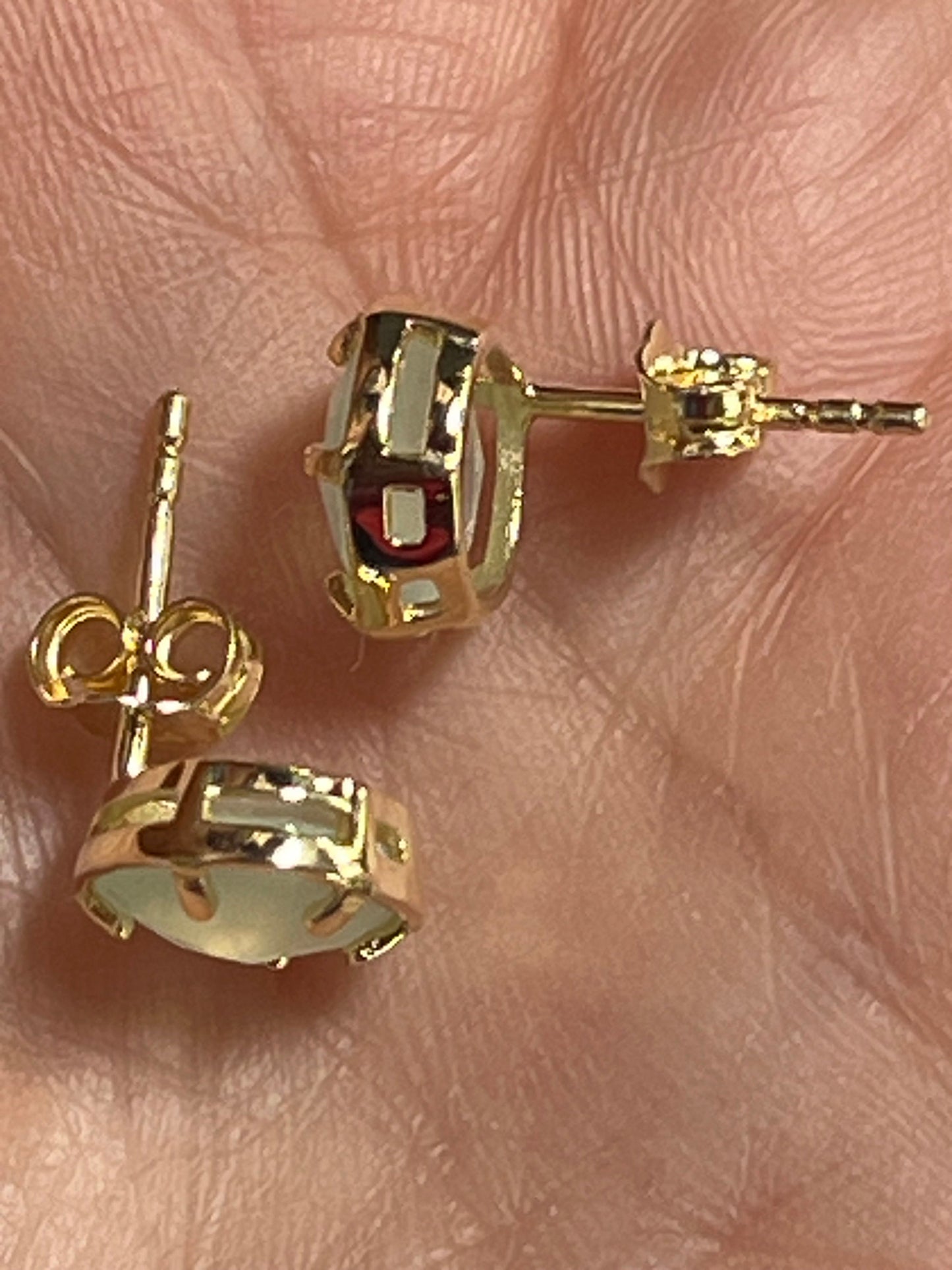 Light Aqua Faceted Chalcedony Earrings Gold Vermeil