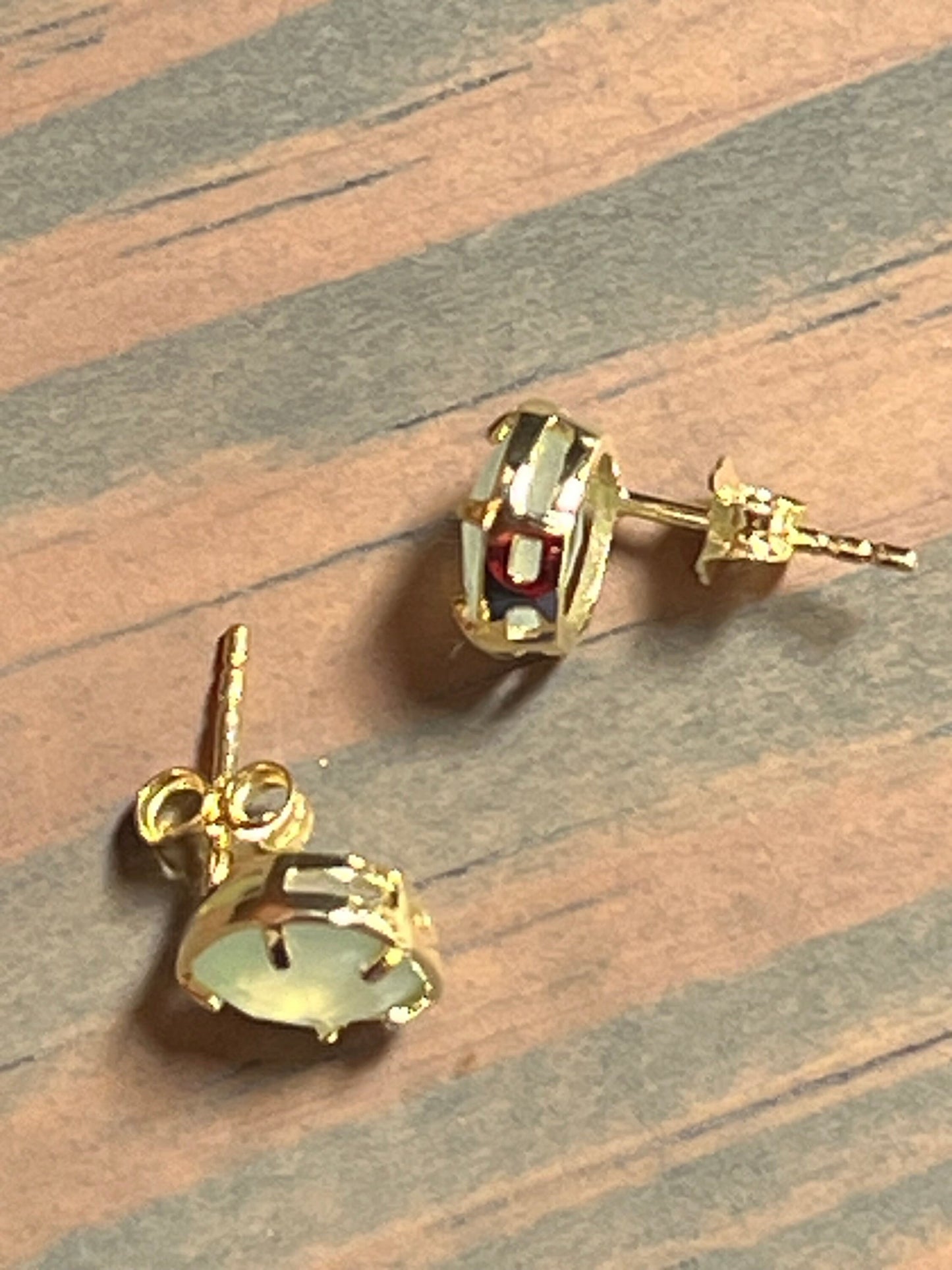 Light Aqua Faceted Chalcedony Earrings Gold Vermeil