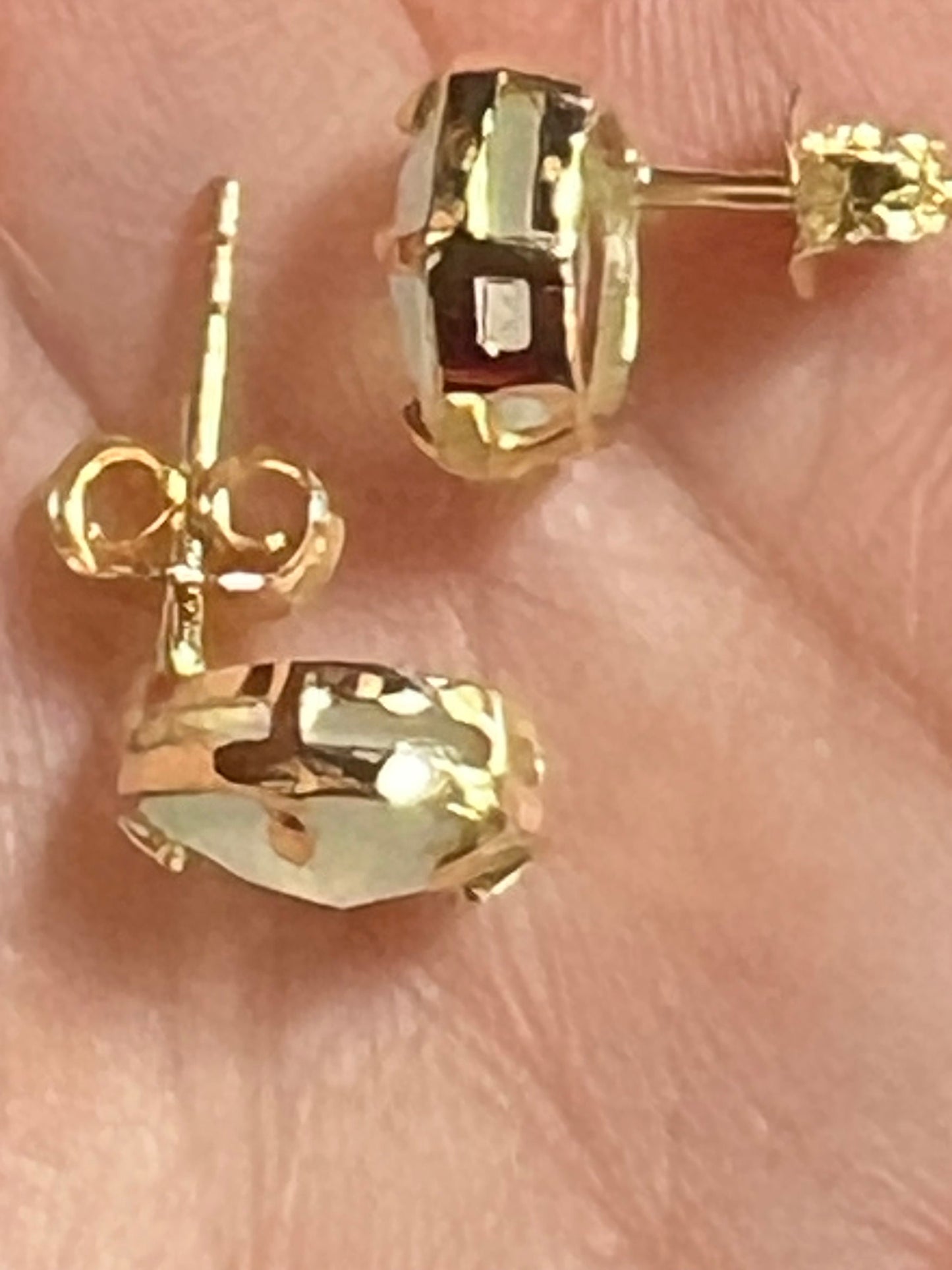 Light Aqua Faceted Chalcedony Earrings Gold Vermeil