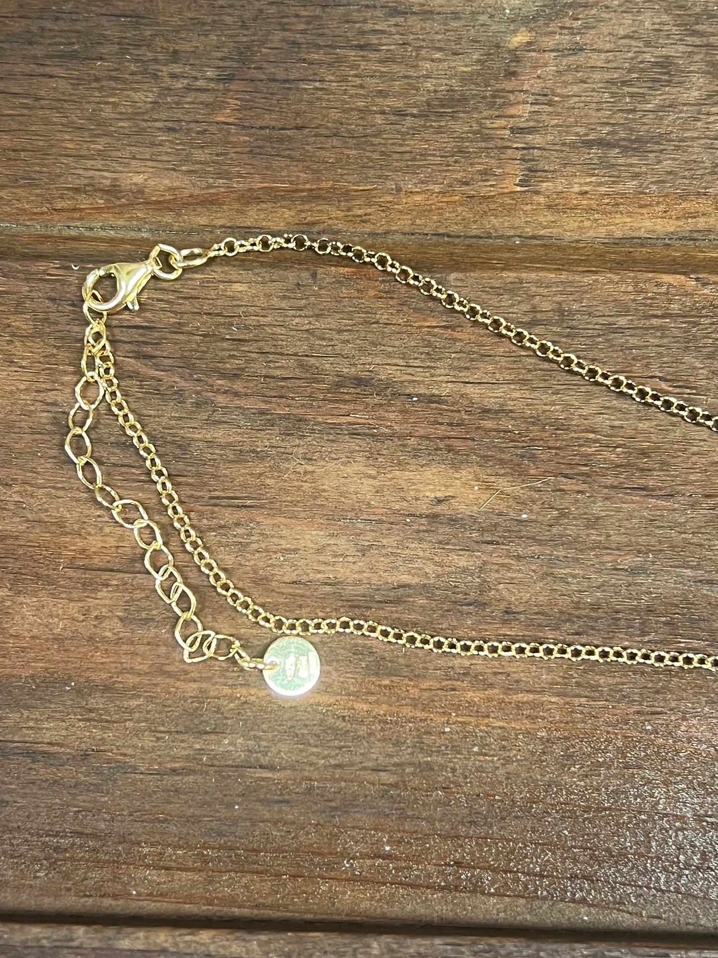 Lotus and Om Necklace 16”-18” Gold Vermeil