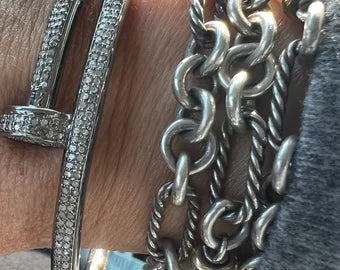 Diamond Pave Nail Bangle