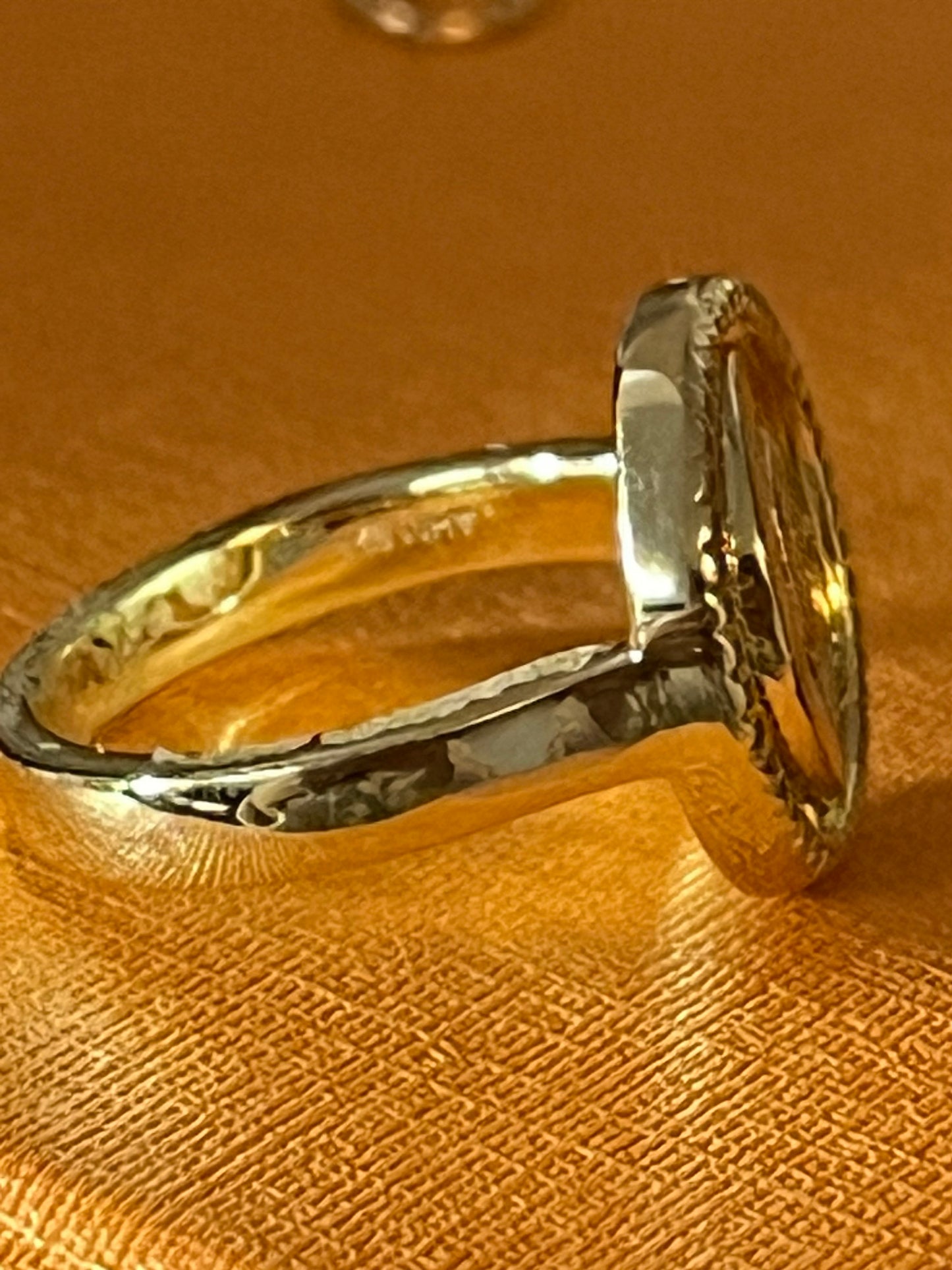 Gold Vermeil Reversible Moon/North Star Ring, high polish shine