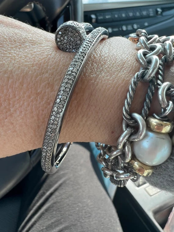 Diamond Pave Nail Bangle