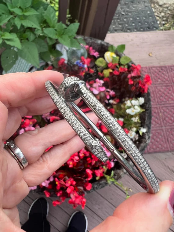 Diamond Pave Nail Bangle