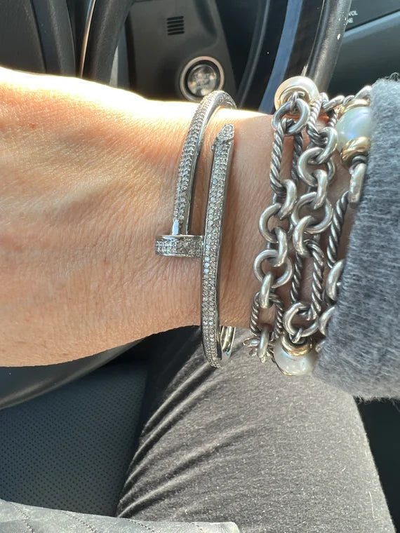 Diamond Pave Nail Bangle