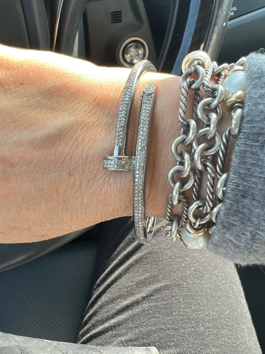 Diamond Pave Nail Bangle